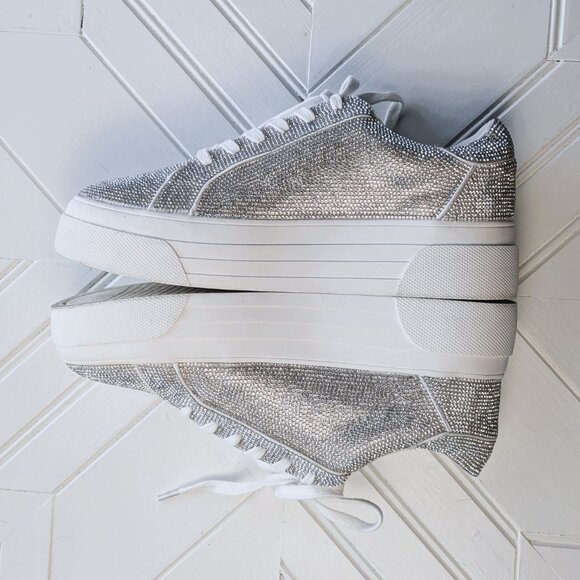 JESSICA SIMPSON Sz 8 Cherello Platform Rhinestone Sneaker IOB - Picture 5 of 11